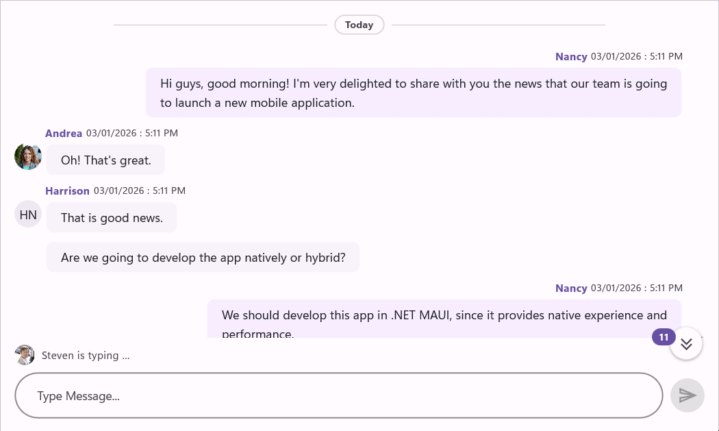 .NET MAUI Chat pin messages